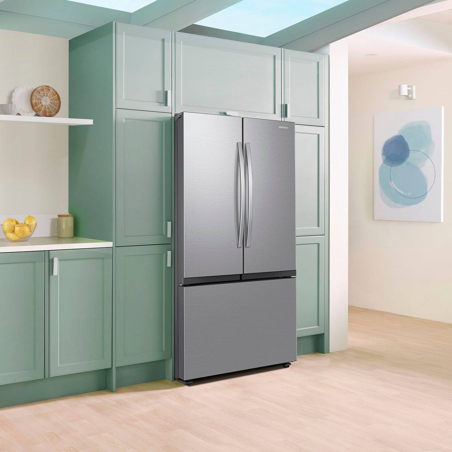 Alt View 11. Samsung - 27 cu. ft. French Door Counter Depth Smart Refrigerator with Dual Auto Ice Maker - Stainless Steel.