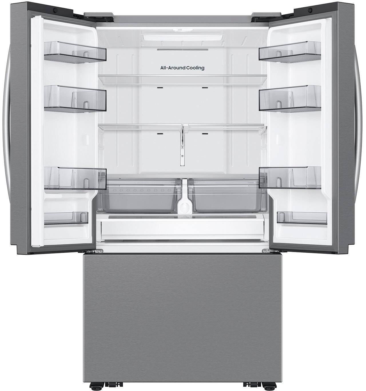 Alt View 13. Samsung - 27 cu. ft. French Door Counter Depth Smart Refrigerator with Dual Auto Ice Maker - Stainless Steel.