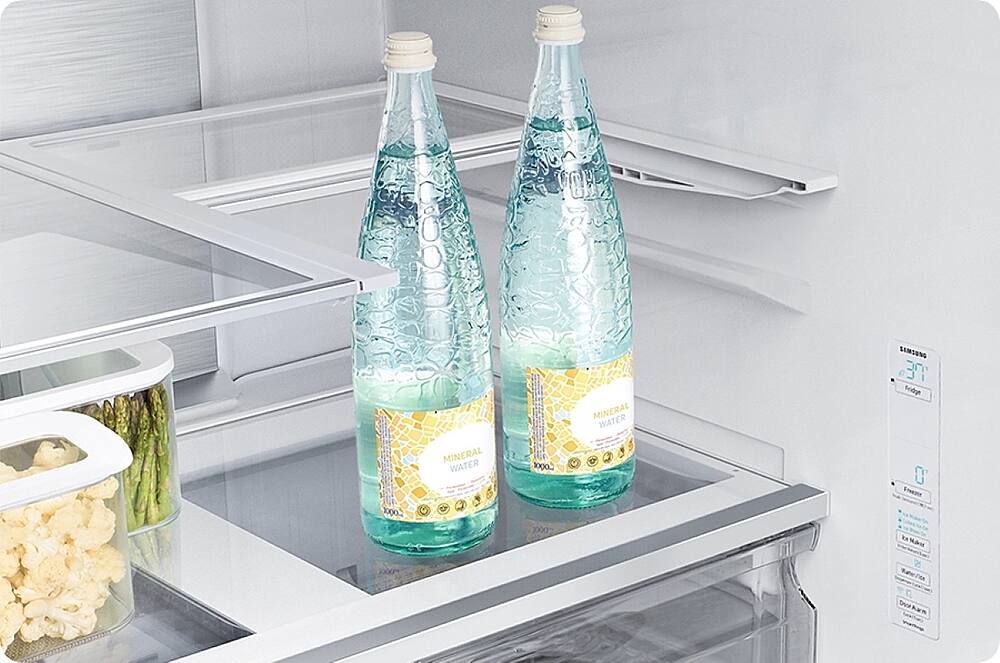 Alt View 15. Samsung - 27 cu. ft. French Door Counter Depth Smart Refrigerator with Dual Auto Ice Maker - Stainless Steel.