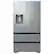Front. Samsung - 25 cu. ft. 4-Door French Door Counter Depth Smart Refrigerator with Four Types of Ice - Fingerprint Resistant Stainless Steel.
