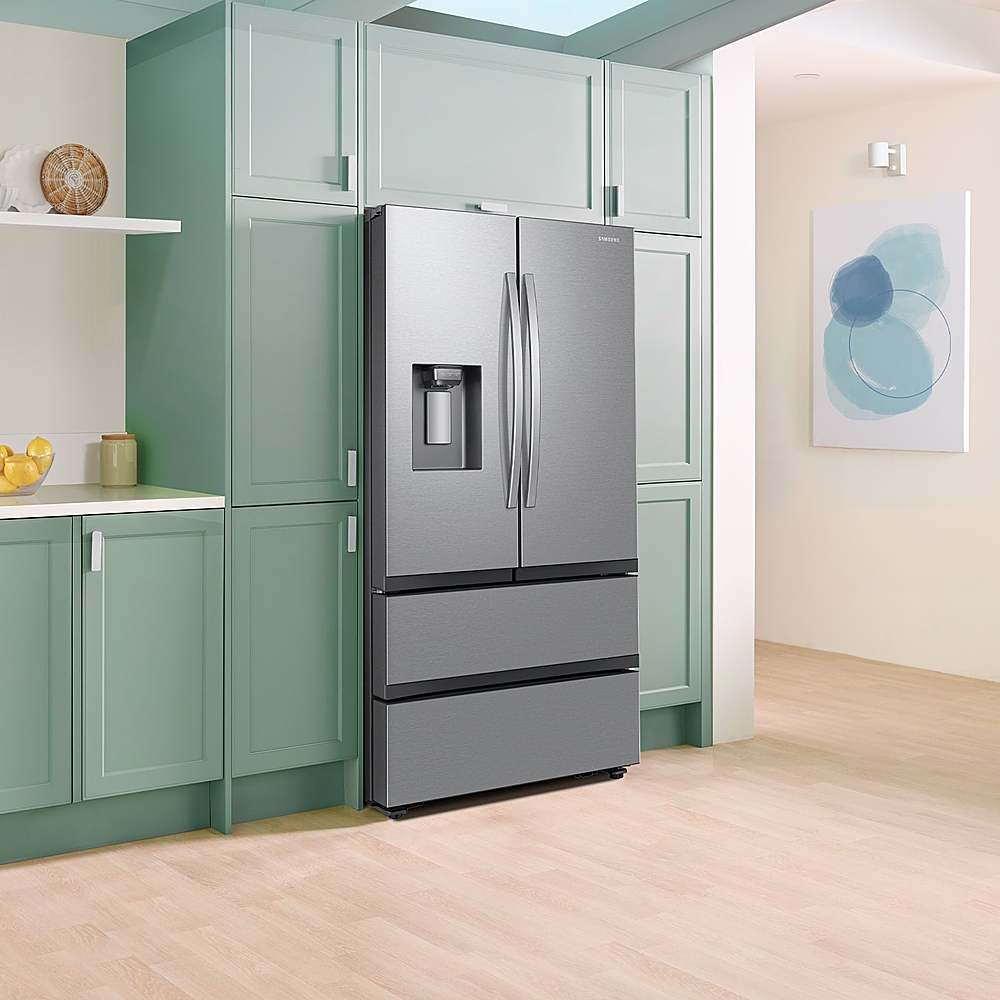 Alt View 11. Samsung - 25 cu. ft. 4-Door French Door Counter Depth Smart Refrigerator with Four Types of Ice - Fingerprint Resistant Stainless Steel.