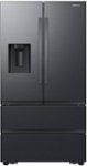 Front. Samsung - 30 cu. ft. 4-Door French Door Smart Refrigerator with Four Types of Ice - Fingerprint Resistant Matte Black Steel.