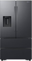 Samsung - 30 cu. ft. 4-Door French Door Smart Refrigerator with Four Types of Ice - Fingerprint Resistant Matte Black Steel - Front_Zoom