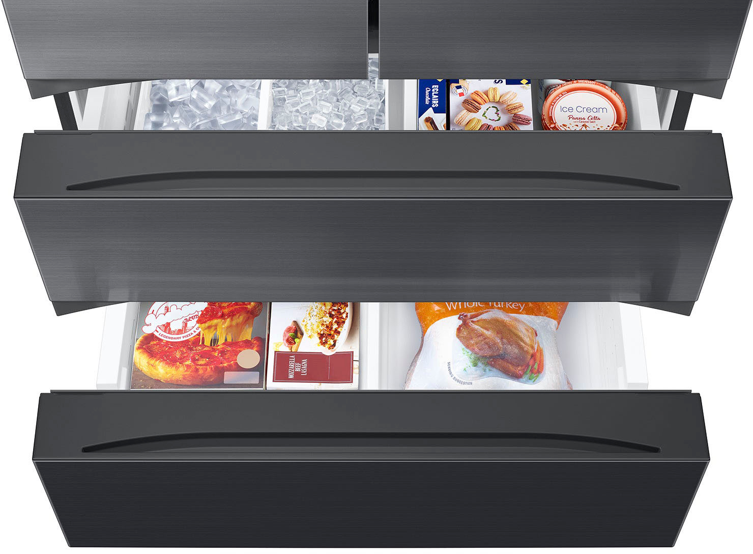 Samsung 30 cu. ft. 4-Door French Door Smart Refrigerator with Four Types of  Ice Fingerprint Resistant Matte Black Steel RF31CG7400MT/AA - Best Buy