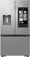 Samsung - 36 in. Wide 25 cu. ft. 3-Door French Door Counter Depth Smart Refrigerator with Family Hub - Stainless Steel - Front_Zoom