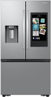 Samsung - 25 cu. ft. 3-Door French Door Counter Depth Smart Refrigerator with Family Hub - Stainless Steel - Front_Zoom