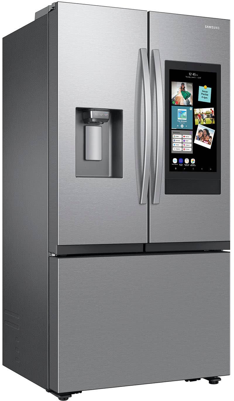 Alt View 12. Samsung - 25 cu. ft. 3-Door French Door Counter Depth Smart Refrigerator with Family Hub - Stainless Steel.