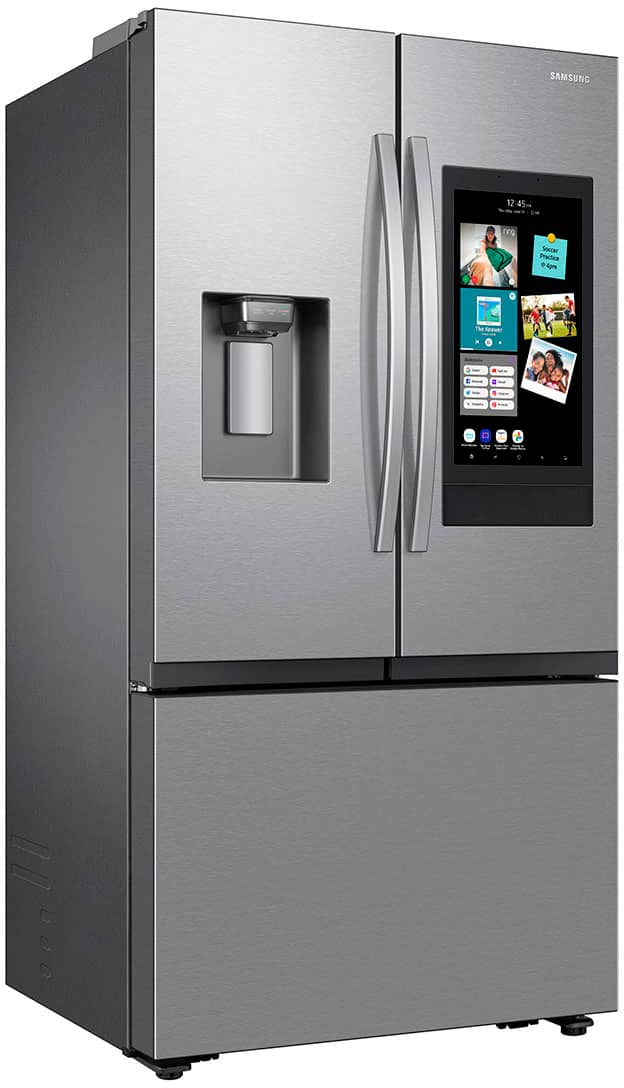 Alt View 17. Samsung - 25 cu. ft. 3-Door French Door Counter Depth Smart Refrigerator with Family Hub - Stainless Steel.