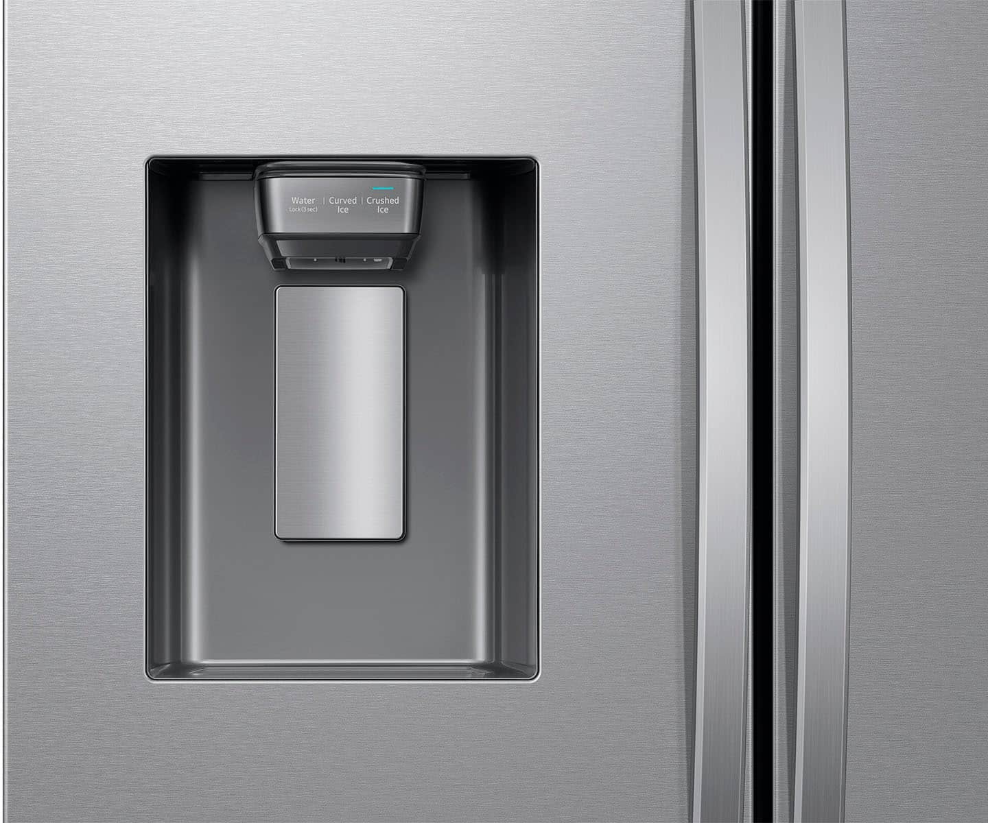 Alt View 15. Samsung - 25 cu. ft. 3-Door French Door Counter Depth Smart Refrigerator with Family Hub - Stainless Steel.