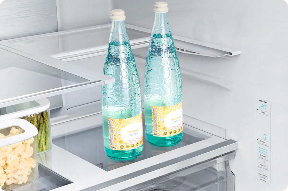 Alt View 18. Samsung - 25 cu. ft. 3-Door French Door Counter Depth Smart Refrigerator with Family Hub - Stainless Steel.