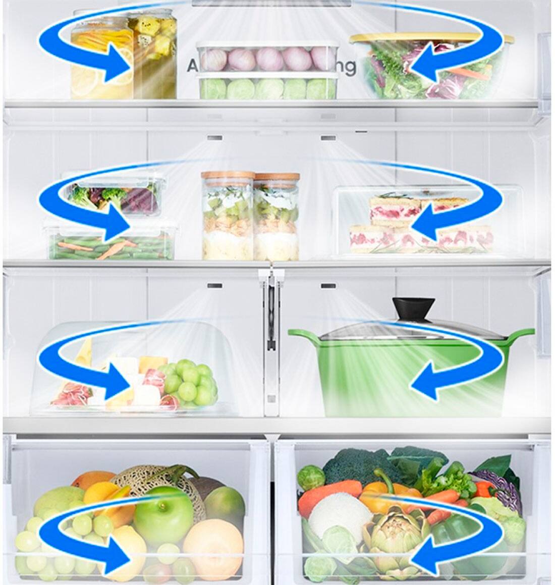 Alt View 23. Samsung - 25 cu. ft. 3-Door French Door Counter Depth Smart Refrigerator with Family Hub - Stainless Steel.