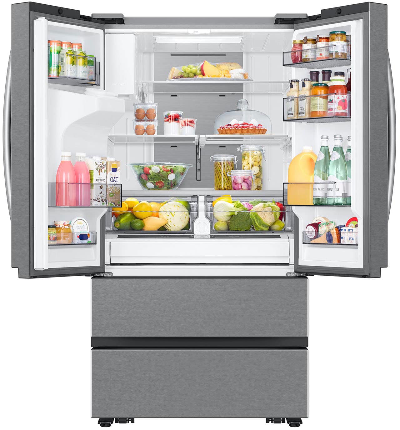 Samsung 30 Cu Ft 4 Door French Door Smart Refrigerator With Four Types Of Ice Stainless Steel 3626