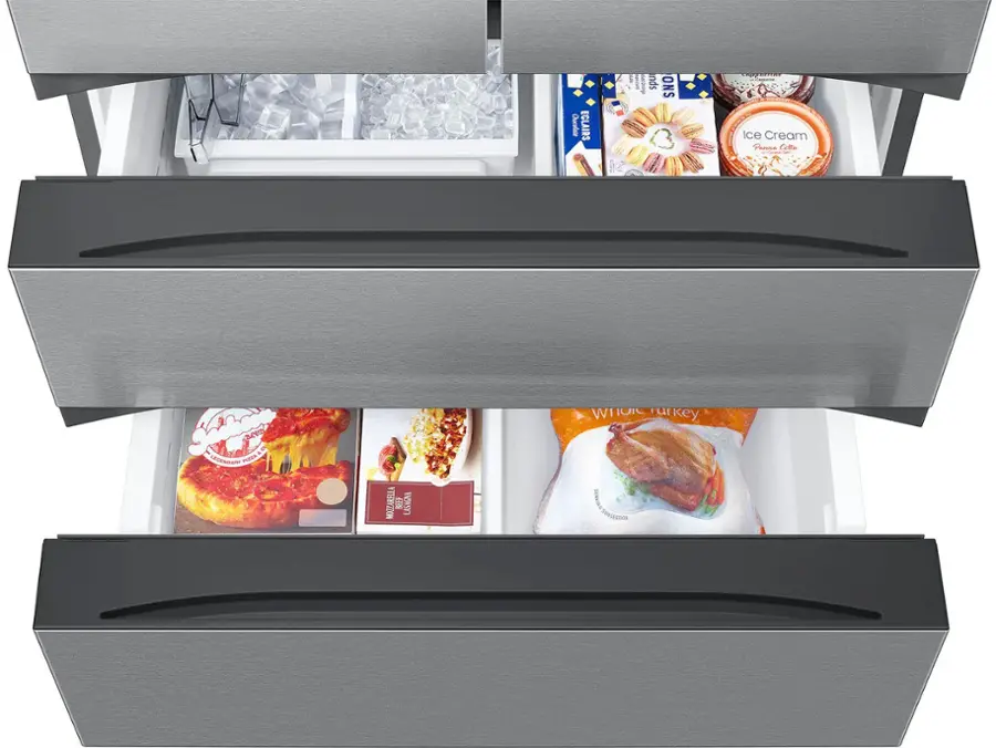 Alt View 20. Samsung - 30 cu. ft. 4-Door French Door Smart Refrigerator with Four Types of Ice - Stainless Steel.