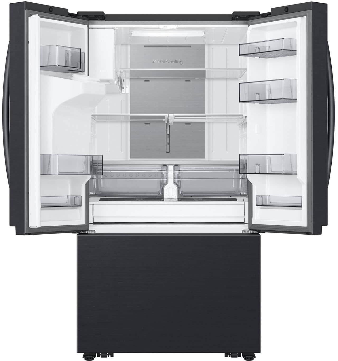 Alt View 13. Samsung - 31 cu. ft. 3-Door French Door Smart Refrigerator with Four Types of Ice - Fingerprint Resistant Matte Black Steel.