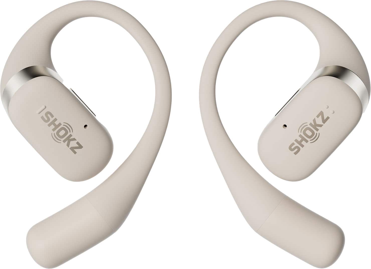 Left. Shokz - OpenFit Open-Ear True Wireless Earbuds - Beige.