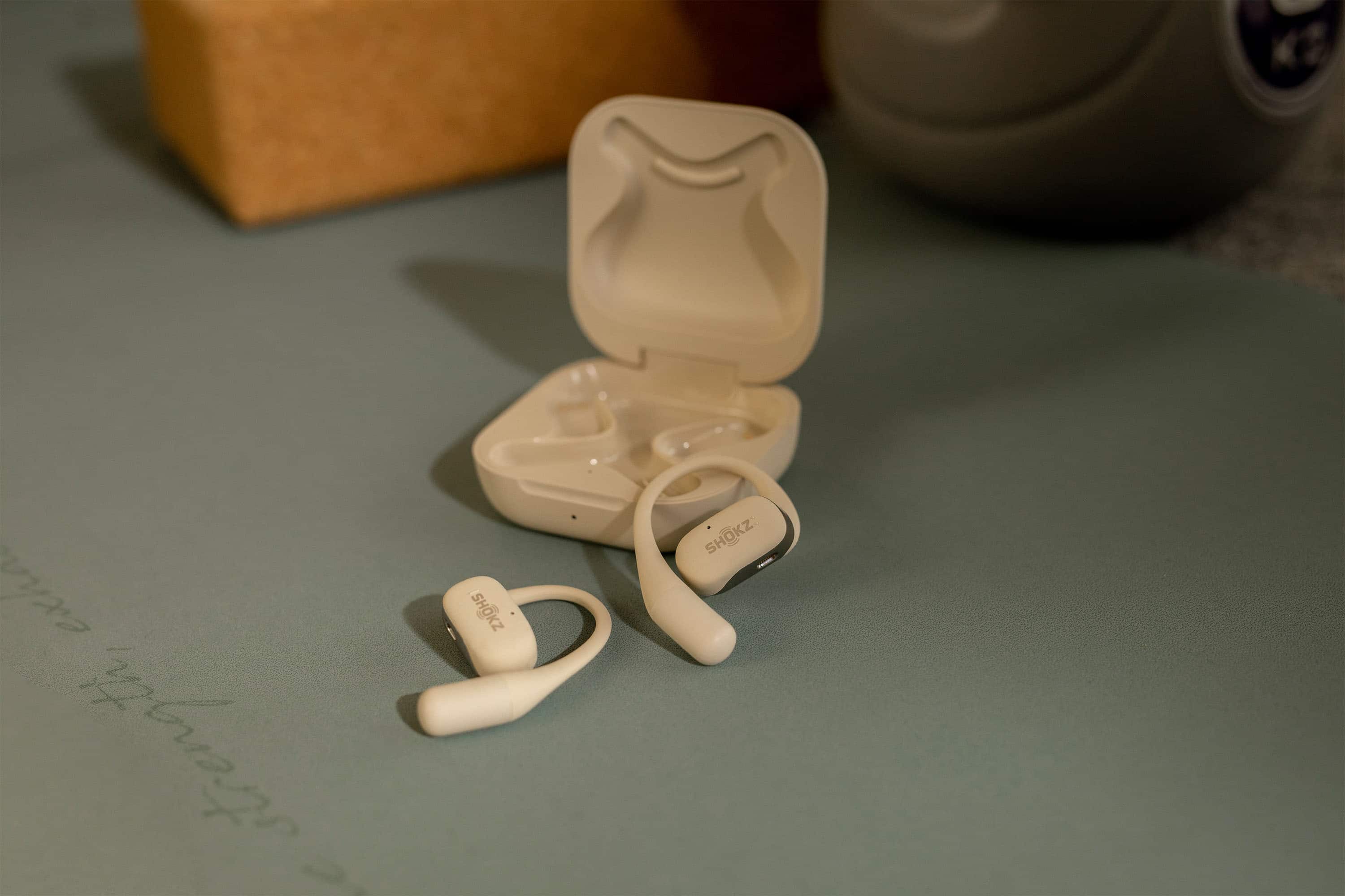 Alt View 14. Shokz - OpenFit Open-Ear True Wireless Earbuds - Beige.