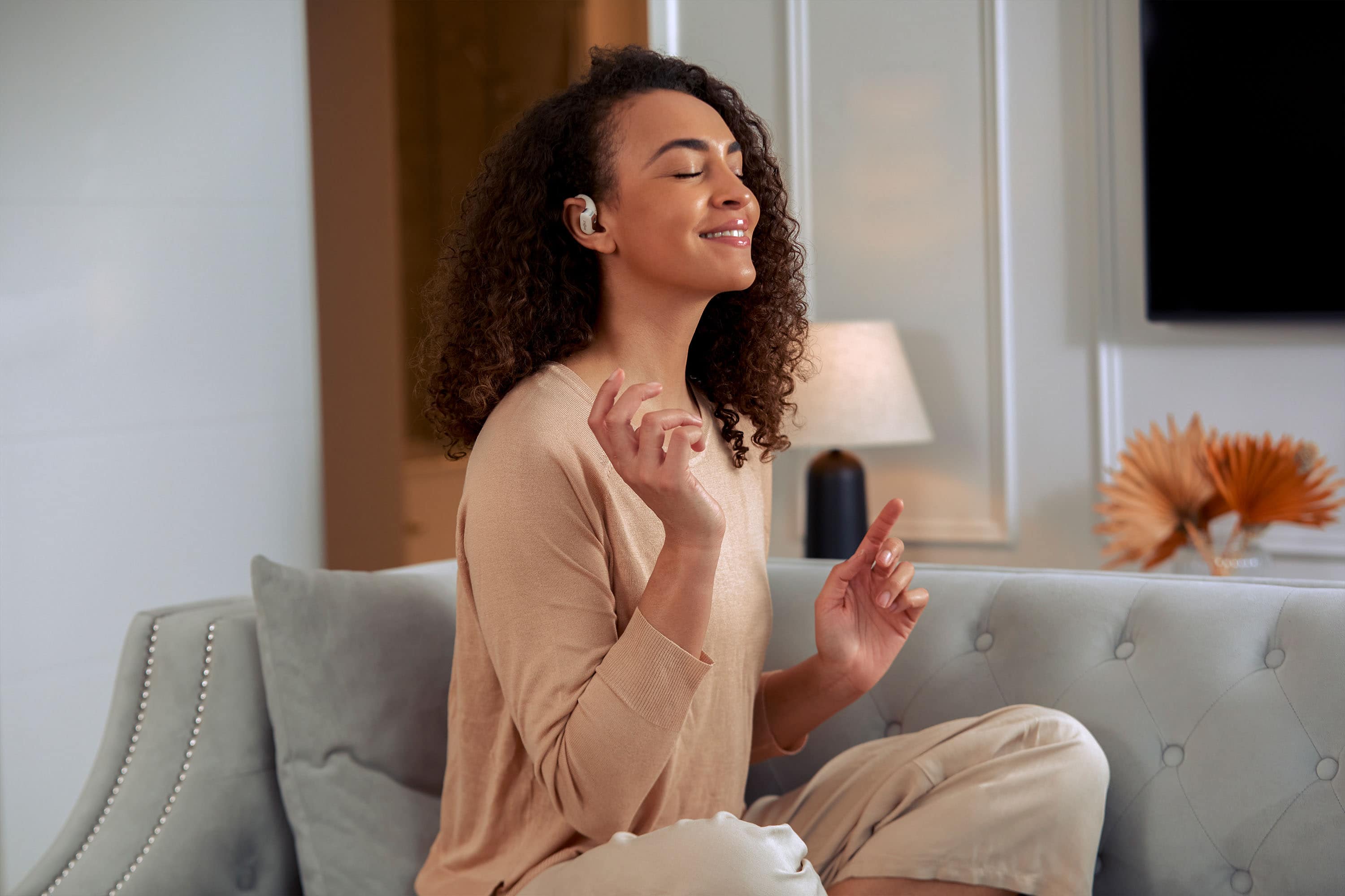 Alt View 17. Shokz - OpenFit Open-Ear True Wireless Earbuds - Beige.