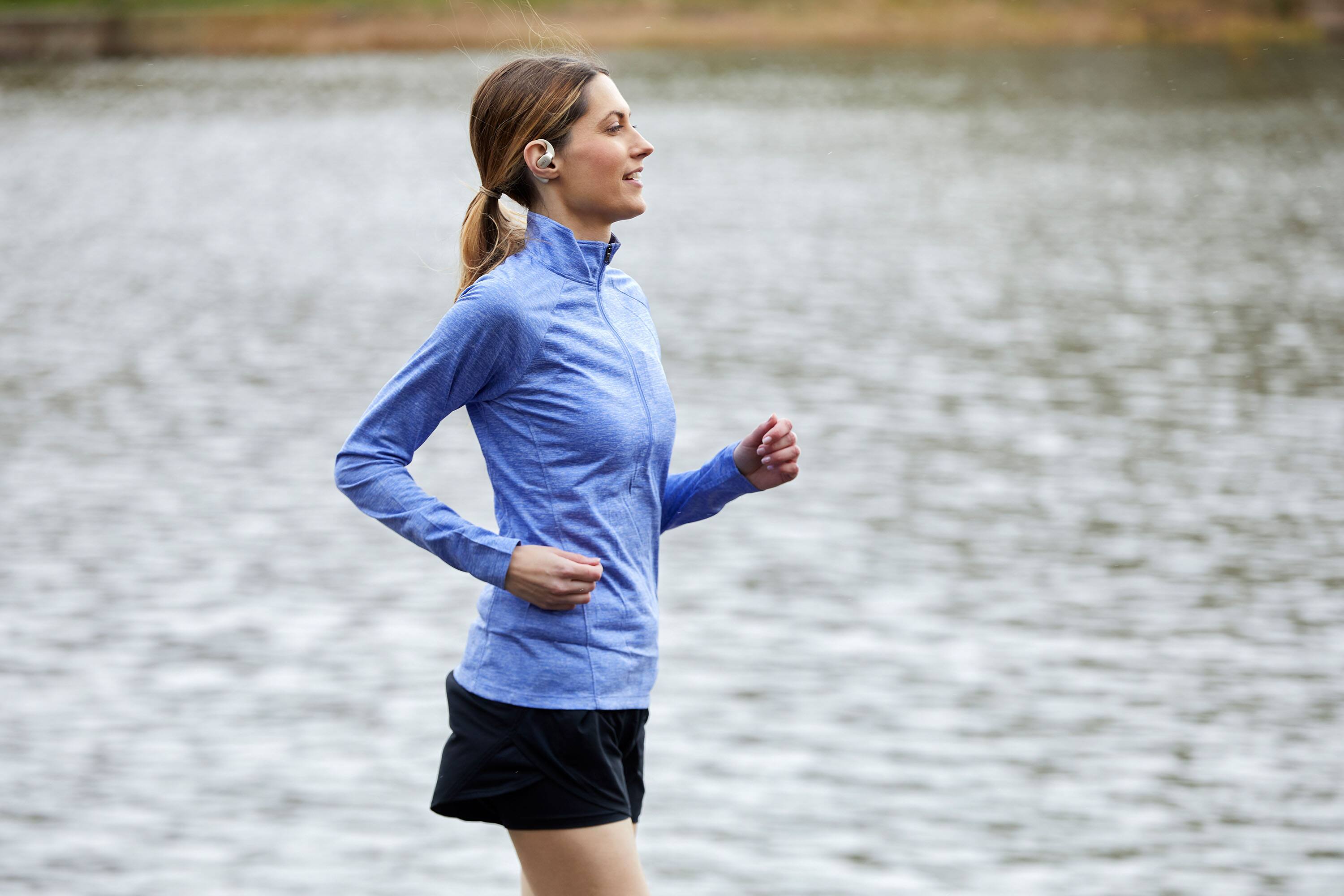 Alt View 19. Shokz - OpenFit Open-Ear True Wireless Earbuds - Beige.