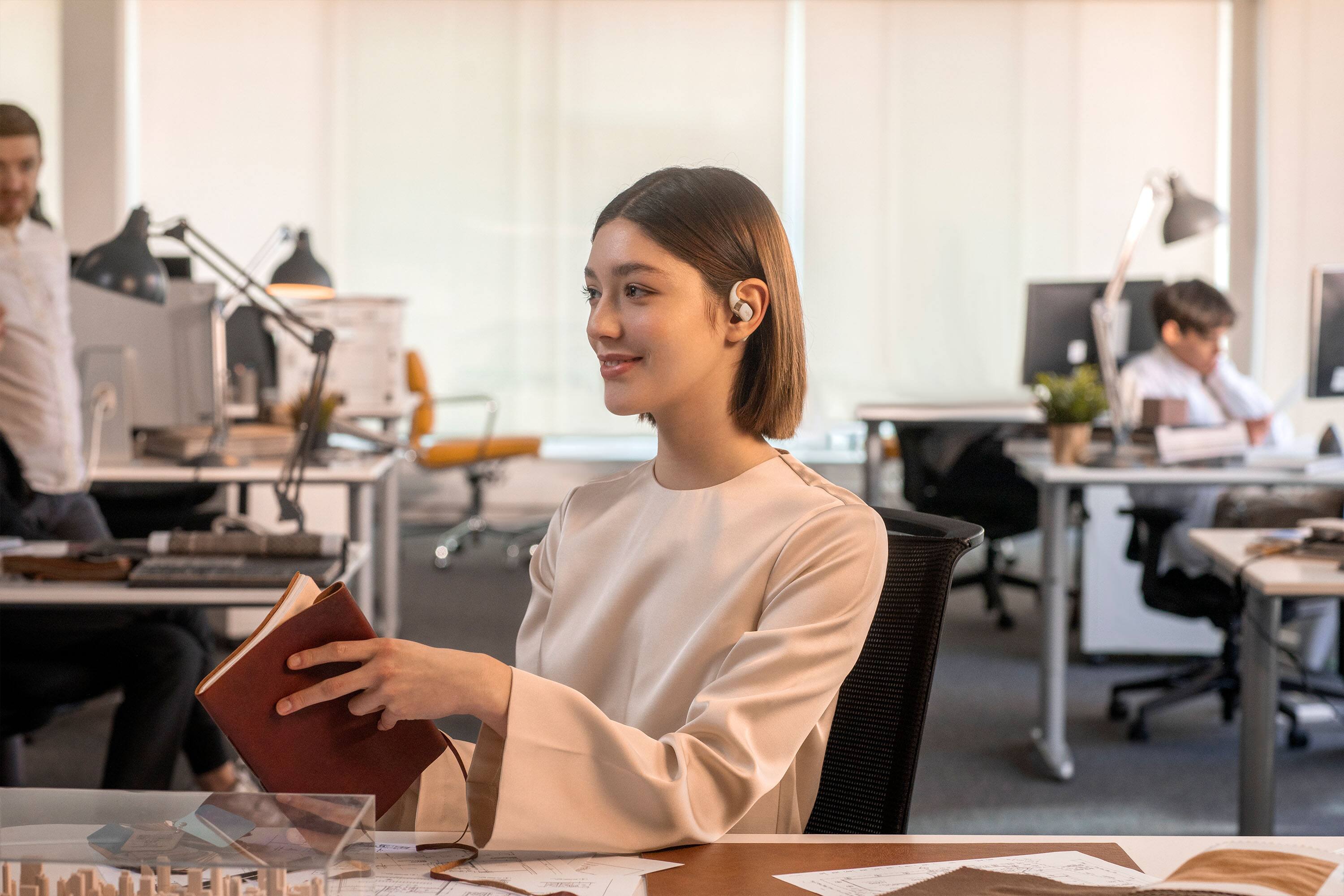 Alt View 21. Shokz - OpenFit Open-Ear True Wireless Earbuds - Beige.