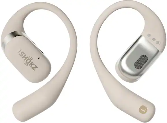 Front. Shokz - OpenFit Open-Ear True Wireless Earbuds - Beige.