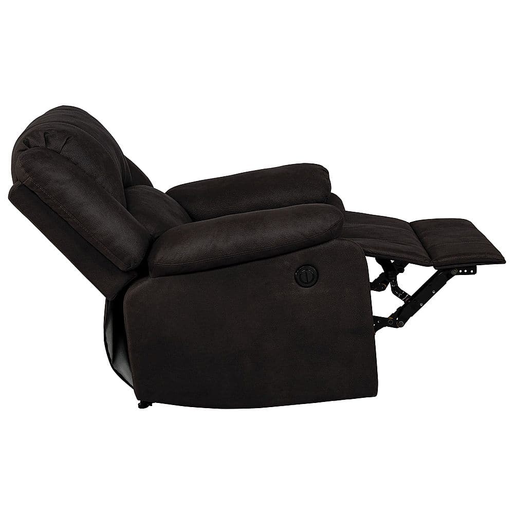 Left View: Relax A Lounger - Peyton Power Recliner - Java