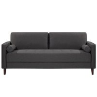 Lifestyle Solutions - Langford Sofa with Upholstered Fabric and Eucalyptus Wood Frame - Heather Grey - Front_Zoom