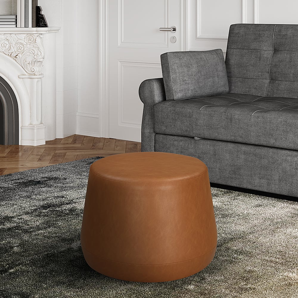 Angle View: Lifestyle Solutions - Cornish Ottoman - Carmel