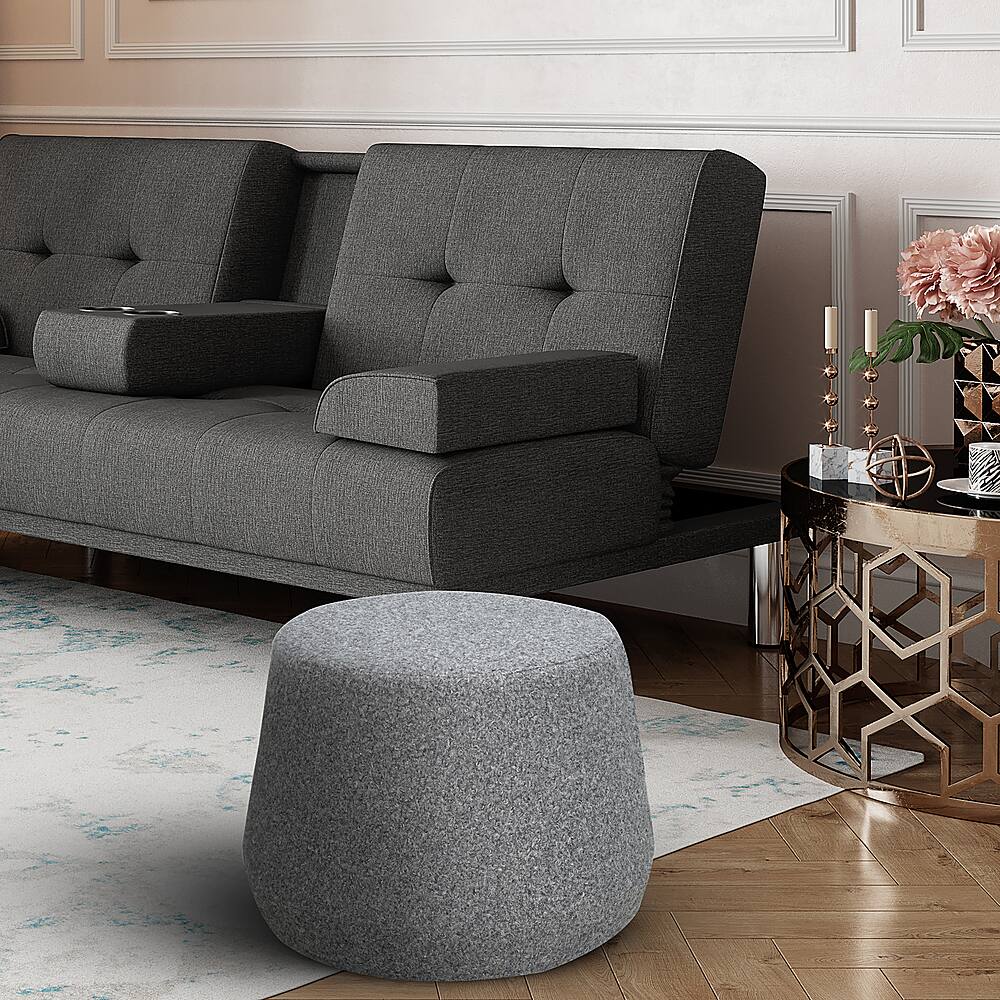 Angle View: Lifestyle Solutions - Cornish Ottoman - Gray