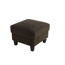 Lifestyle Solutions - Botany Upholstered Microfiber Fabric Ottoman - Coffee - Front_Zoom