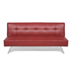 Serta - Corey Multi-Functional Sofa Lounger Sleeper by Serta® Dream Convertibles in Faux Leather - Red - Front_Zoom