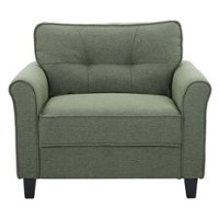 Lifestyle Solutions - Hamilton Chair w/ Upholstered Fabric Rolled Arms - Green - Front_Zoom