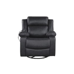 Relax A Lounger - Maxima Swivel Recliner - Black - Front_Zoom