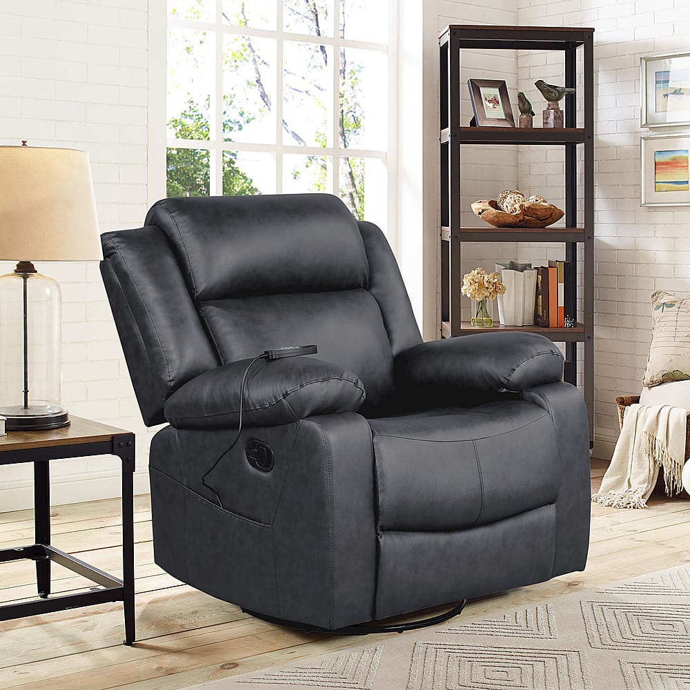 Relax A Lounger Maxima Swivel Recliner Black RRMXMLP2001 - Best Buy