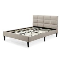 Serta - Zoey Upholstered Full Size Bed - Beige - Front_Zoom