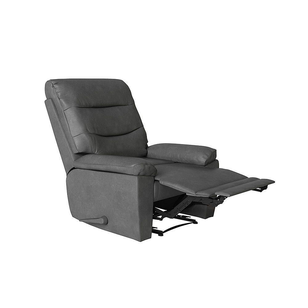 Angle View: Relax A Lounger - Lincoln Manual Recliner - Dark Grey