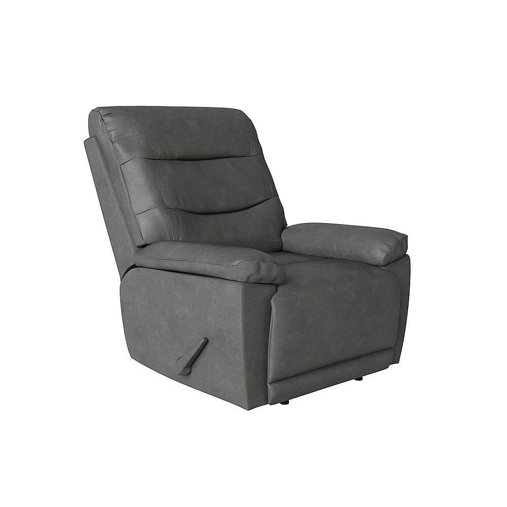 Left View: Relax A Lounger - Lincoln Manual Recliner - Dark Grey