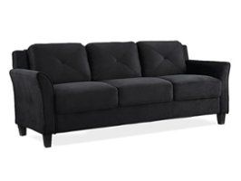 Lifestyle Solutions - Hartford Sofa Upholstered Microfiber Curved Arms - Black - Front_Zoom