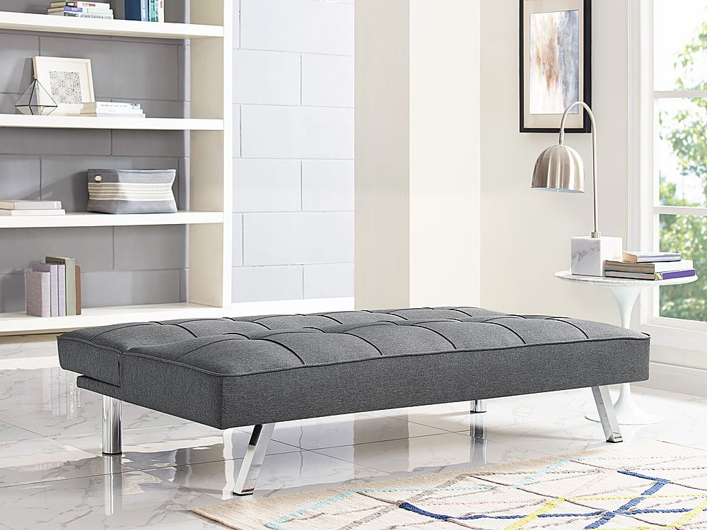 Angle View: Serta - Corey Multi-Functional Convertible Sofa  in Faux Leather - Charcoal