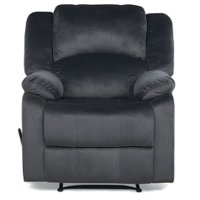 Relax A Lounger - Presidio Manual Recliner with Fabric Upholstery - Slate Gray - Front_Zoom