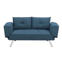 Serta - Molecule Convertible Sofa with Adjustable Wing Arms - Blue - Front_Zoom