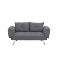 Serta - Molecule Casual Convertible Sofa - Dark Grey - Front_Zoom