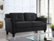 Angle Zoom. Lifestyle Solutions - Hartford Loveseat Upholstered Microfiber Curved Arms - Black.