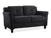 Front Zoom. Lifestyle Solutions - Hartford Loveseat Upholstered Microfiber Curved Arms - Black.