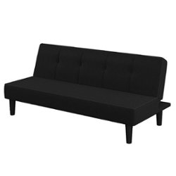 Serta - Lori Three seat Multi-function Upholstery Fabric Sofa - Black - Front_Zoom