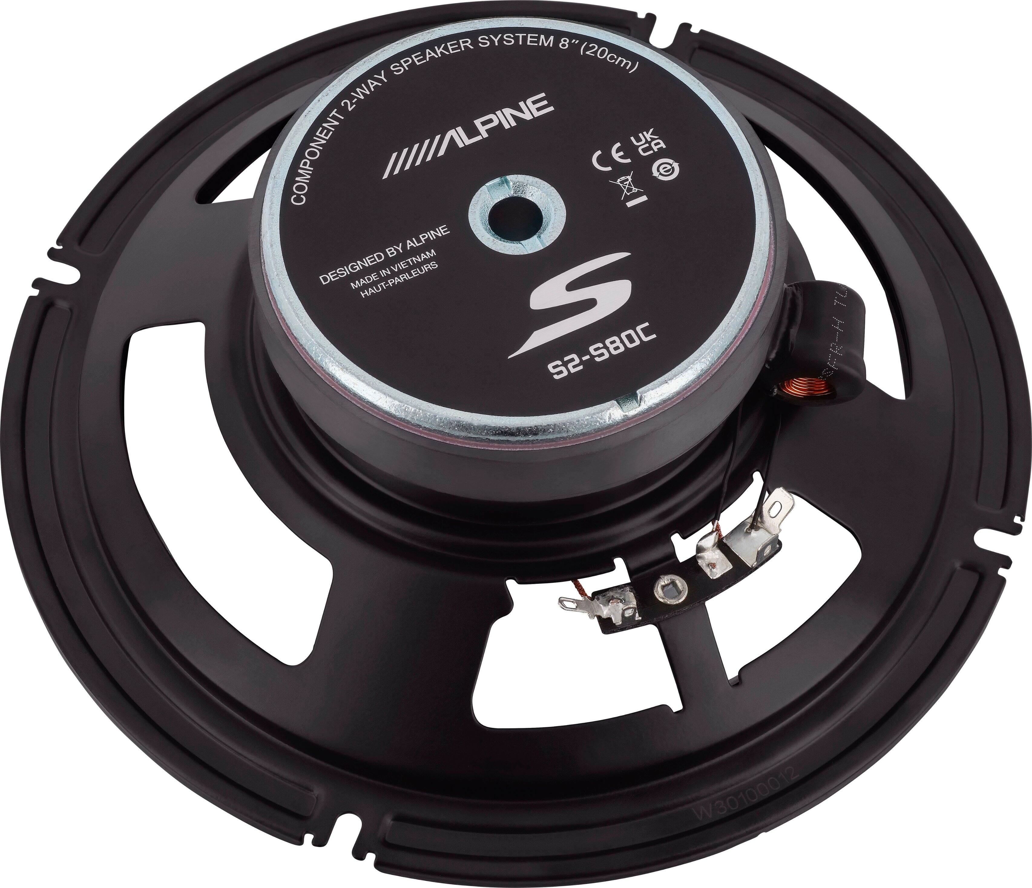 Alt View 12. Alpine - S-Series 8" Hi-Resolution Component Car Speakers with Glass Fiber Reinforced Cone (Pair) - Black.