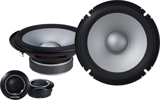 Front. Alpine - S-Series 6.5" Hi-Resolution Component Car Speakers with Glass Fiber Reinforced Cone (Pair) - Black.