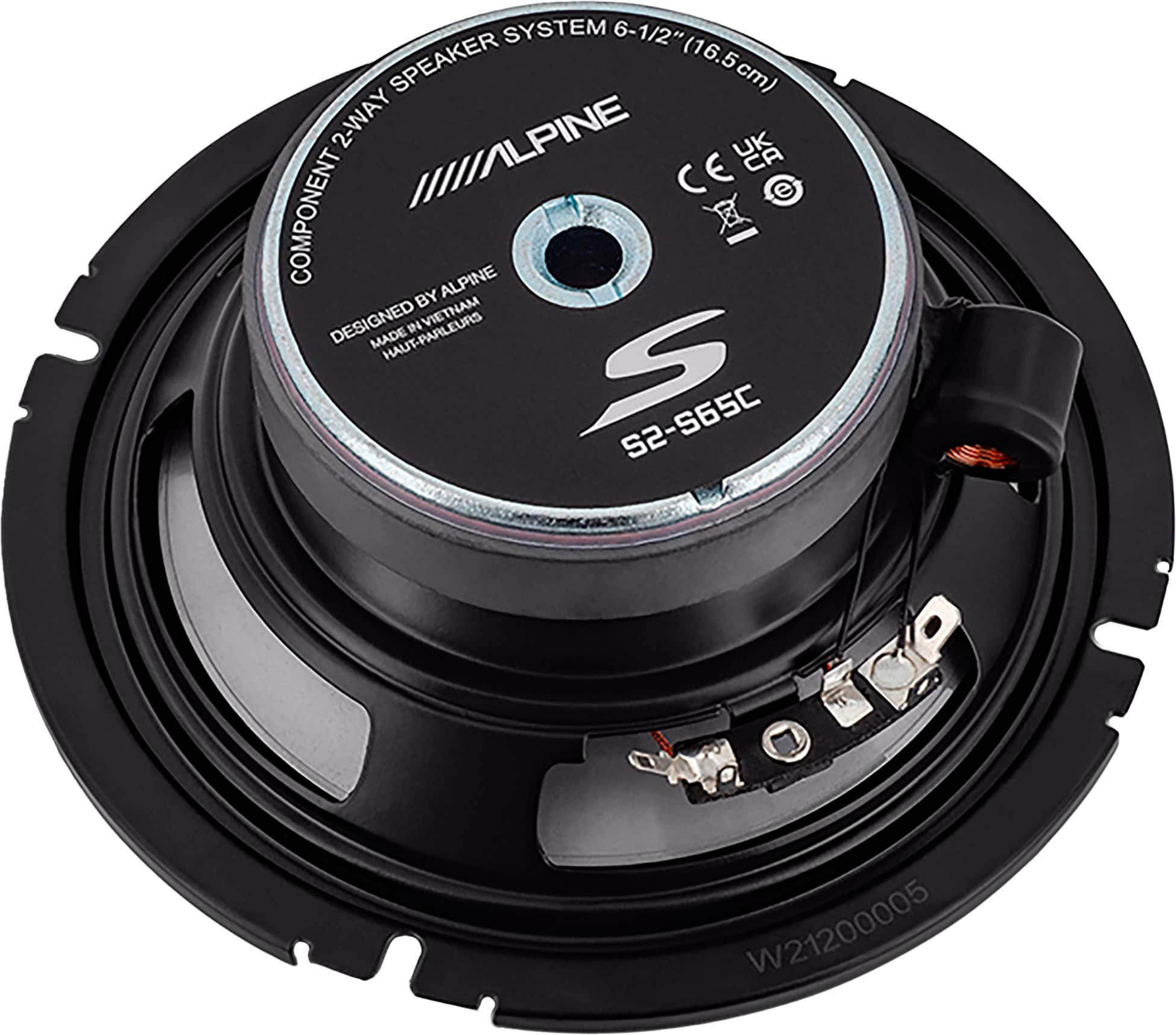 Alt View 12. Alpine - S-Series 6.5" Hi-Resolution Component Car Speakers with Glass Fiber Reinforced Cone (Pair) - Black.