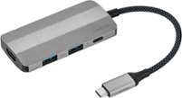 Insignia™ - 4-Port USB-C Hub - Gray - Front_Zoom