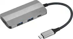 Insignia™ - 4-Port USB-C Hub - Gray - Front_Zoom