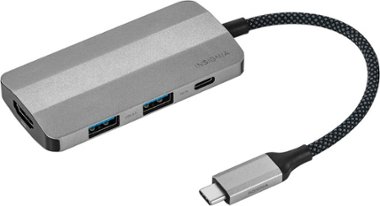 Insignia™ - 4-Port USB-C Hub - Gray - Front_Zoom